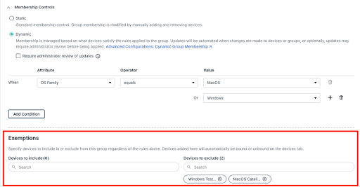 membership controls